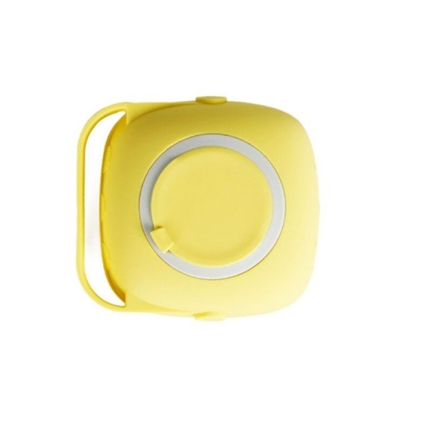 Dog Washing Brush with Shampoo Dispenser yellow