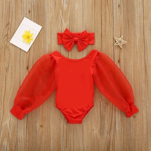 Dojčenské body N752 červená 18-24 mesiacov