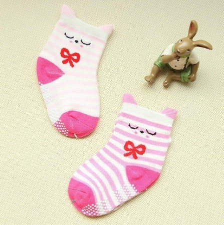 Dojčenské ponožky s mačičkou - 2 páry 6-9 mesiacov C