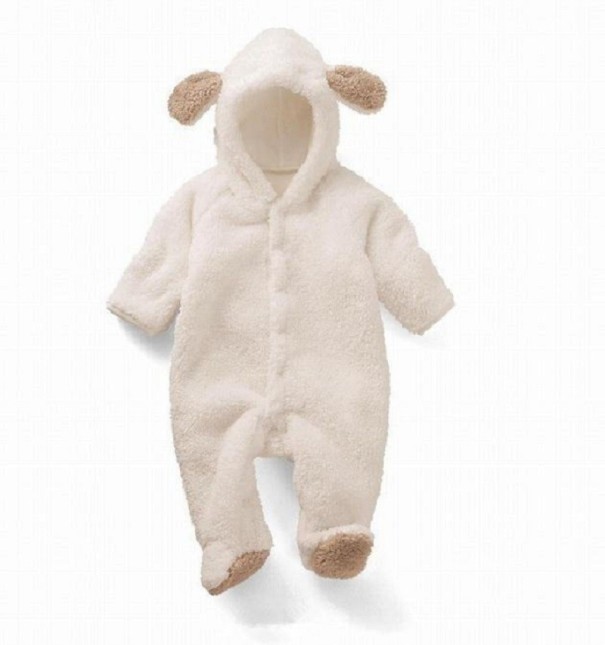 Dojčenský hrejivý overal T2748 krémová 9-12 mesiacov