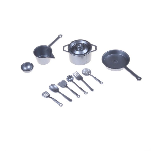 Doll Kitchen Set 10 pcs silver