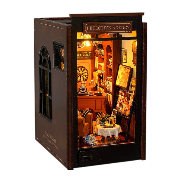 Domek dla lalek 9 x 13,5 x 16 cm DIY 3D Drewniany zestaw konstrukcyjny z oświetleniem LED Miniaturowe meble Kreatywny model dekoracji dla dzieci 1