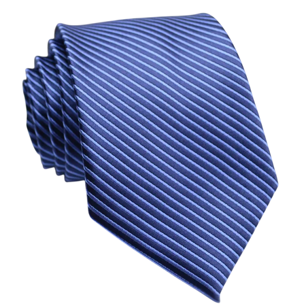 Donkerblauwe stropdas met strepen 146 x 8 cm Stijlvol accessoire voor sociale gelegenheden, werk en vrijetijdskleding Elegante herenstropdas 1