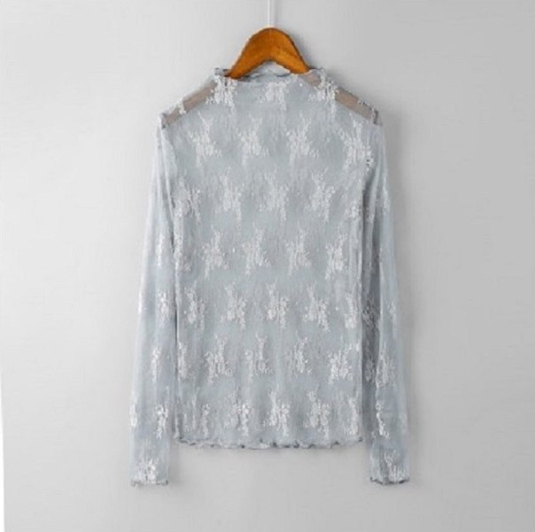 Doorschijnende blouse voor dames grijs