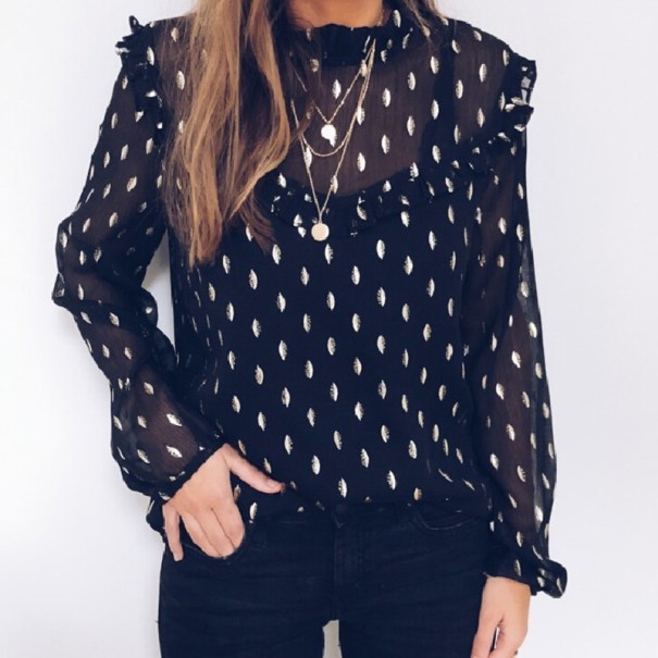 Doorschijnende blouse voor dames met patroon