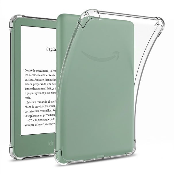 Doorzichtig beschermhoesje voor Amazon Kindle 6 inch 2022 met versterkte hoeken en openingen voor poort en knop flexibele achtercover voor e-reader 1