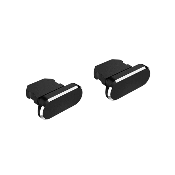 Dop metalic anti-praf pentru iPhone 14 13 12 Pro iPad 9x7x1 mm, capac de protecție pentru port Lightning, accesorii iOS din aliaj de aluminiu, 2 buc. negru
