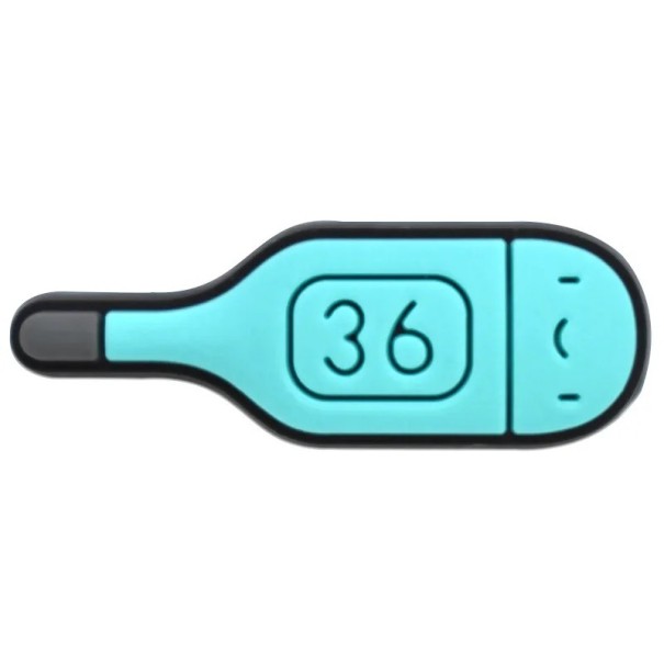 Doplněk na crocsy teploměr zdravotnický motiv 2–3 cm PVC modrá dekorace do bot crocs ozdoba s motivem měření teploty 1