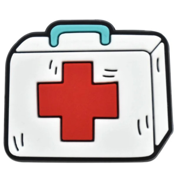 Doplněk pentru crocsy trusă de prim ajutor 2–3 cm PVC alb cu cruce roșie decor medical pentru încălțăminte decorare crocs 1