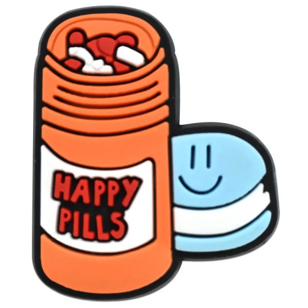 Doplněk per crocsy pillole 2–3 cm PVC arancione-blu decorazione sanitaria per scarpe con motivo di medicinali per decorazione delle calzature 1