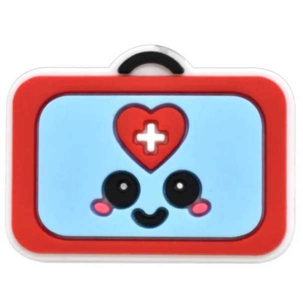 Doplnic pentru crocsy trusă medicală 2–3 cm PVC roșu-albastru-alb ornament pentru încălțăminte cu motiv medical 1