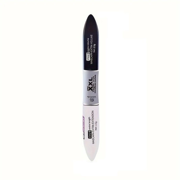 Doppelseitige Mascara mit weißer Basis zur Verlängerung und schwarzer Farbe für einen intensiven Augenaufschlag, Wimpernvolumen, langanhaltenden Effekt ohne Verklumpen 1