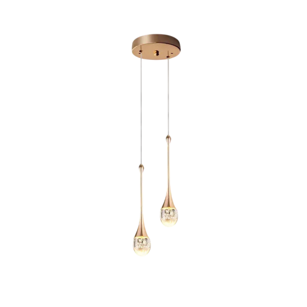 Doppeltes hängendes LED-Licht in Tropfenform mit blasenförmigem Acryl im Nordic-Stil, 3 Lichttemperaturen, Höhe 34 cm, für Schlafzimmer oder Esszimmer