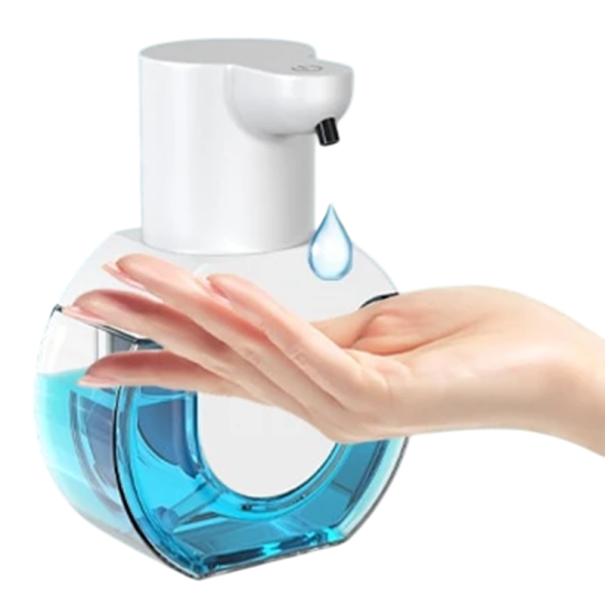 Doppio dispenser di sapone liquido senza contatto 420ml USB-C montato a parete Dispenser automatico con sensore di movimento Dispositivo per la pulizia del bagno 1