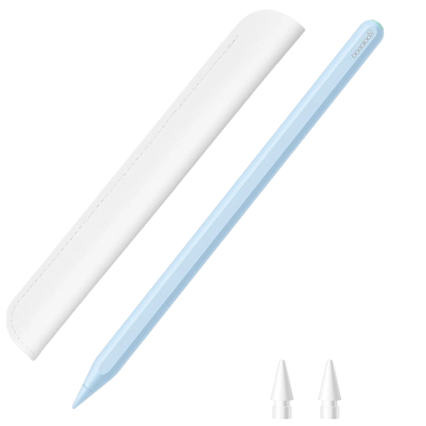 Dotykové pero pro iPad Dotykový stylus s bezdrátovým nabíjením Magnetické dotykové pero se dvěma náhradními hroty a obalem LED modrá