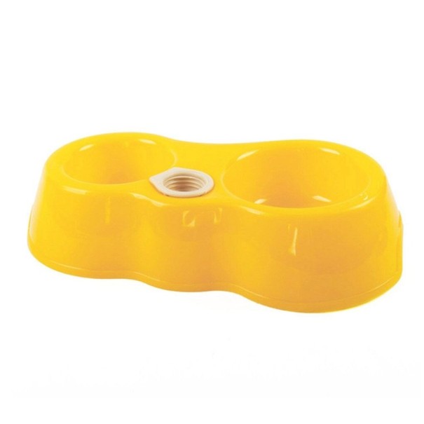 Double Bowl with Feeder Attachment yellow