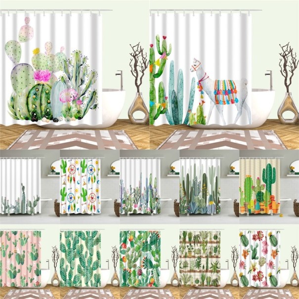 Douchegordijn met cactussen