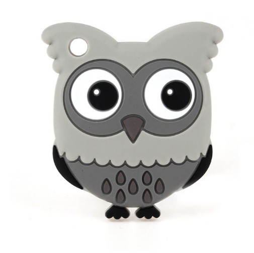Doudou en forme de hibou J2477 gris