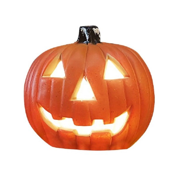 Dovleac artificial de Halloween Lampă cu lumină LED Decorare de Halloween Dovleac rotund portocaliu cu bec LED Decorare în aer liber impermeabilă Lanternă durabilă de dovleac 20x20cm 1