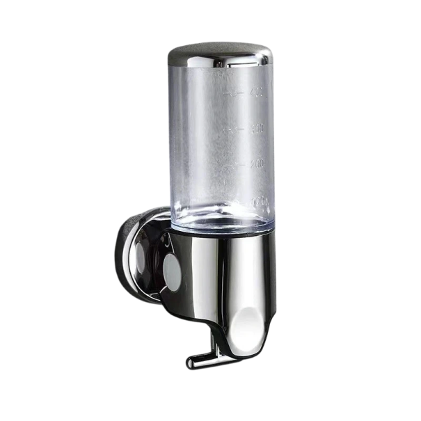Dozator de săpun și șampon de perete, dozator impermeabil pentru baie, 500 ml, pompă de lichid, șuruburi și chei incluse transparent