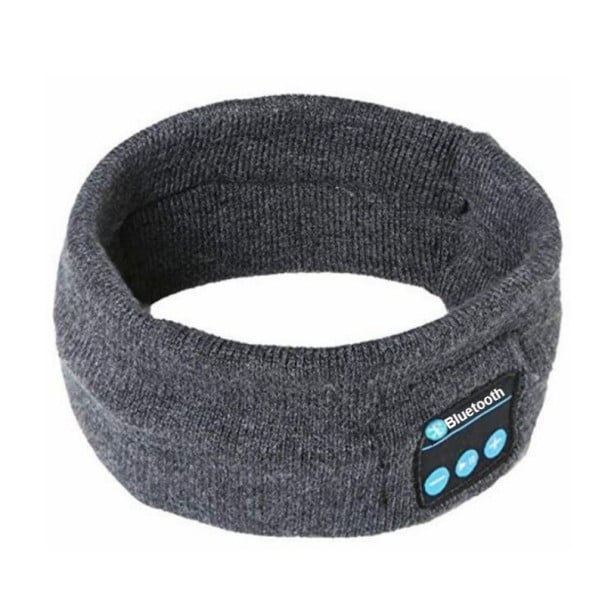 Draadloze hoofdband met oortjes voor het luisteren naar muziek Bluetooth 5.0 Bereik 10 m Batterijduur 6 tot 7 uur Geweven van acrylvezel donkergrijs