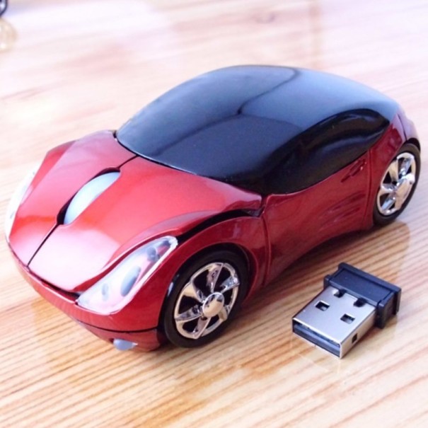 Draadloze muis auto rood