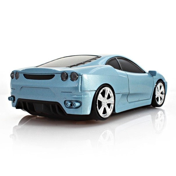 Draadloze muis sportwagen blauw