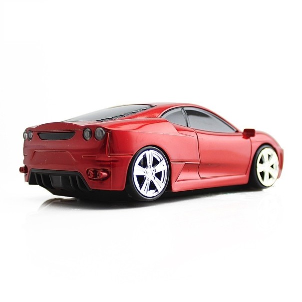 Draadloze muis sportwagen rood