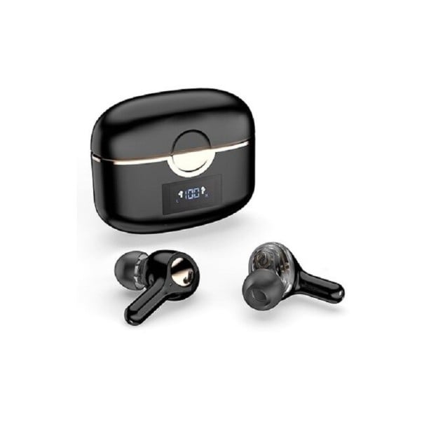 Draadloze oordopjes met microfoon voor muziek en gesprekken Bluetooth 5.1 Oplaadcase met LED-display Batterijduur 6 tot 7 uur Bereik 15 m Zwart 1