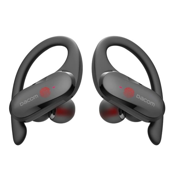 Draadloze oordopjes met oorhaken en oplaadcase Bluetooth 5.0 Batterijduur van ongeveer 6 uur Muziekbediening Spraakassistent Zwart 1