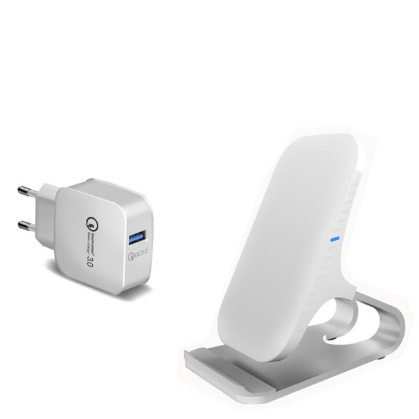 Draadloze oplader met standaard Qi 10W K819 wit 2