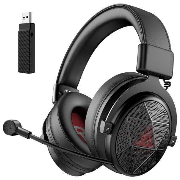 Draadloze over-ear hoofdtelefoon met microfoon en USB-ontvanger Surround sound 7.1 Draadloze overdracht 5,8 GHz Bereik 15 m Batterijduur tot 10 uur 1