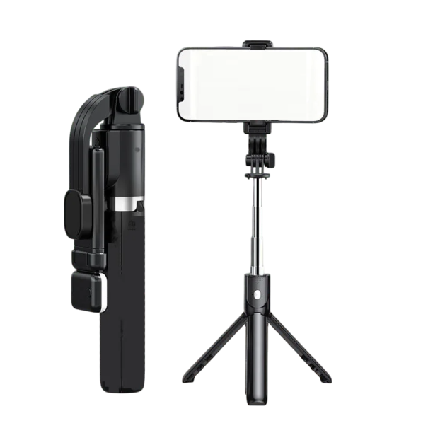 Draagbare Bluetooth selfiestick 103 cm statief met afstandsbediening telefoonhouder 7,2-9,2 cm iOS Android uitschuifbaar 26,4-103 cm zwart