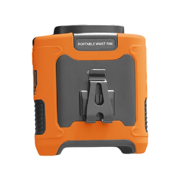 Draagbare heupventilator 10000 mAh met LED-licht Powerbank Buitenventilator Campingventilator 9,8 x 8,6 cm oranje