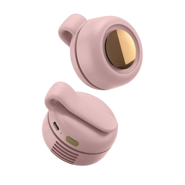 Draagbare mini-bladloze ventilator, 3 snelheden, stille elektrische hangventilator, buitengebruik, roterende USB-luchtkoeler roze