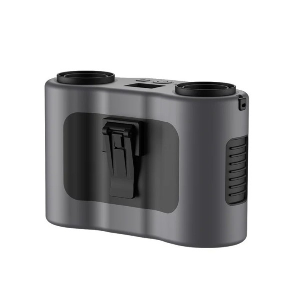 Draagbare nekventilator met powerbank, 20000 mAh, USB-oplaadbaar, clipventilator, 5 snelheden, sterke wind, laag geluidsniveau, LED-display, sportwerk grijs