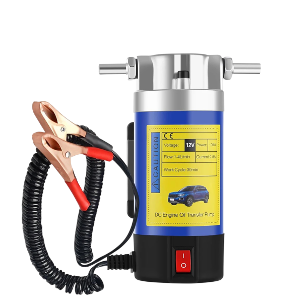 Draagbare oliepomp 12 V Doorstroom 1–4 l/min Metalen uitvoering Elektrisch overpompen van olie Voor voertuigen werkplaats 1