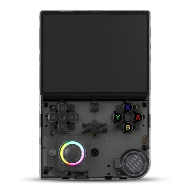 Draagbare spelconsole met 5000 spellen en 64 GB geheugen met 4-inch IPS-scherm RGB-joystick video-uitgang en MP4- en e-boekweergave zwart