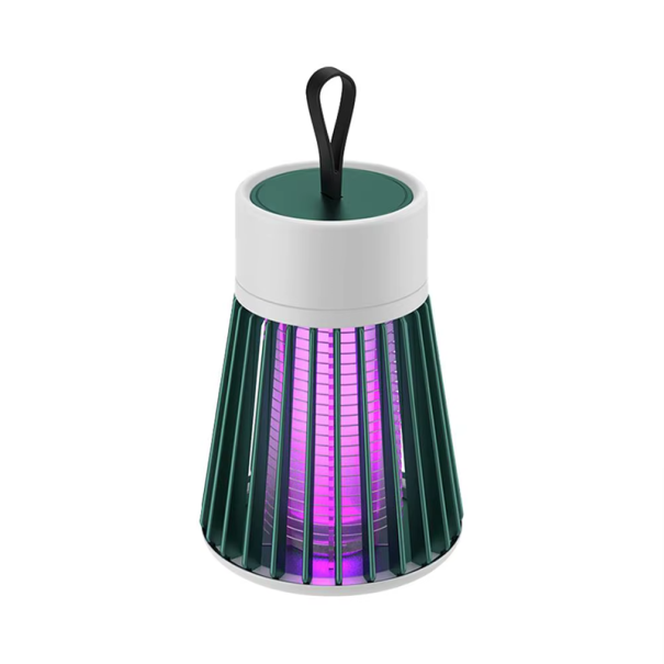 Draagbare USB-muggenlamp 360° elektrische schok Laag verbruik Oplaadbare insectenval Binnen- en buitengebruik Tuin Kampeertent groen