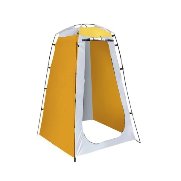 Draagbare waterdichte douchetent 1,9 x 1,2 m opvouwbare kleedkamer/toilettent voor buiten, kamperen, wandelen, strand, douche en badkamer geel