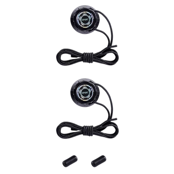 Draaiende veters 110 cm Zonder strikken Met draaiend mechanisme Sterke clips en sterk touw Voor sneakers en sportschoenen zwart