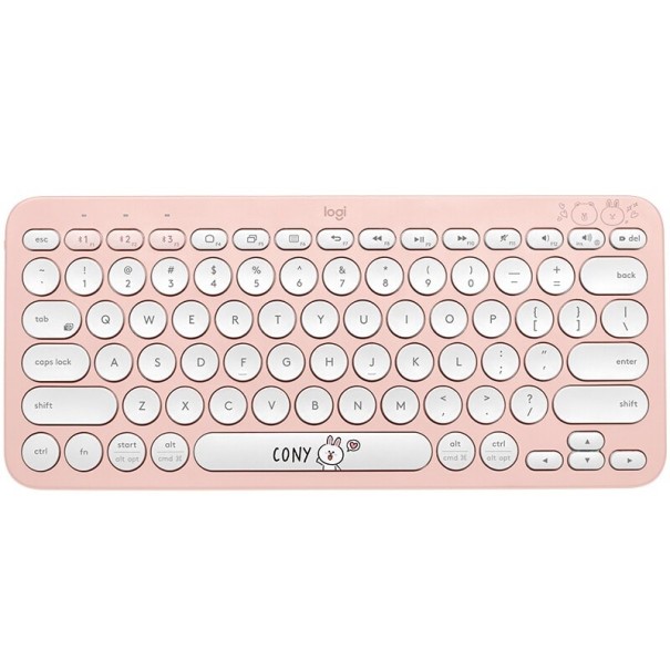 Drahtlose Bluetooth-Tastatur mit Tier rosa