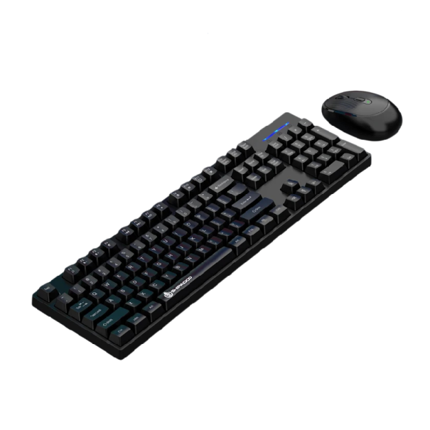 Drahtlose Tastatur und Maus Shipadoo 2,4G Set 44x13 cm + 10,6x6,7x3,6 cm ABS mehrfarbig für PC Laptop schwarz