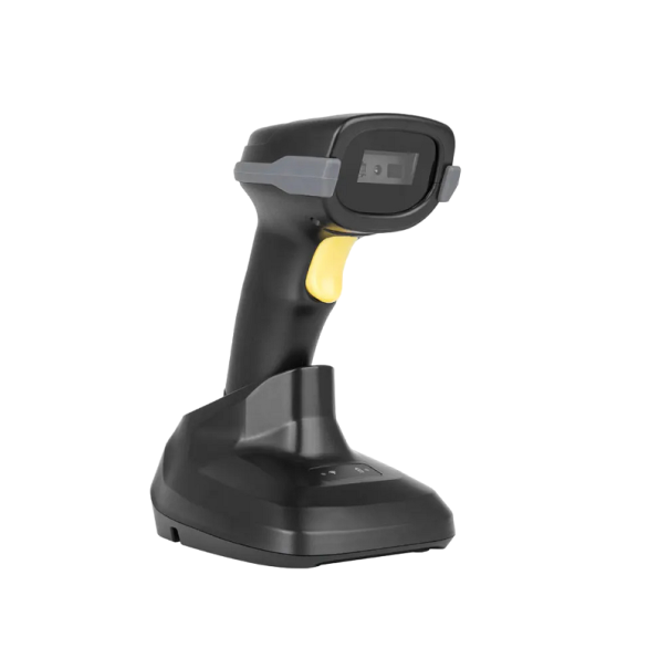 Drahtloser Bluetooth-Barcodescanner A66DZ Handbarcodescanner mit Ständer Barcodescanner 1D, 2D, QR, DM, PDF417 1