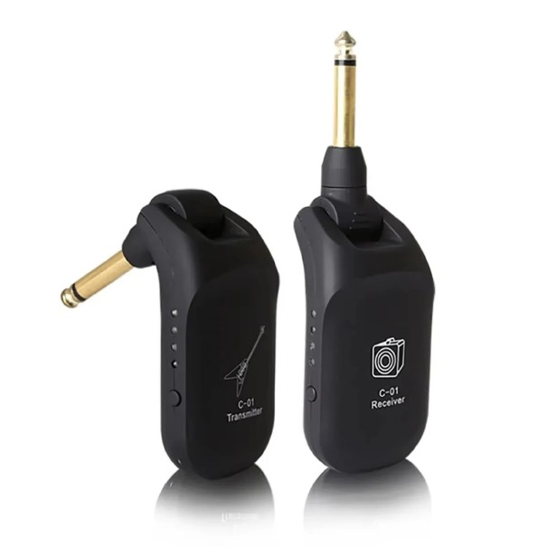 Drahtloses Gitarrensystem 4-Kanal UHF 730 MHz Niedrige Latenz 4 ms Volles Frequenzspektrum 20–20 000 Hz Für E-Gitarre Bassgitarre Geige