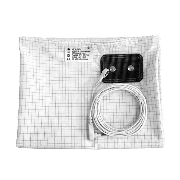 Drap antistatique conducteur 260 x 265 cm Drap en coton avec des fils d'argent Tapis conducteur pour la mise à la terre du corps blanc