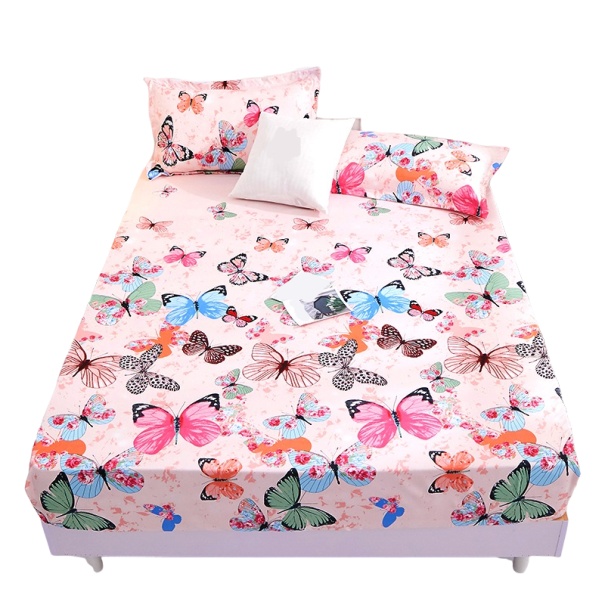 Drap de lit avec des papillons 180 x 200 cm 1