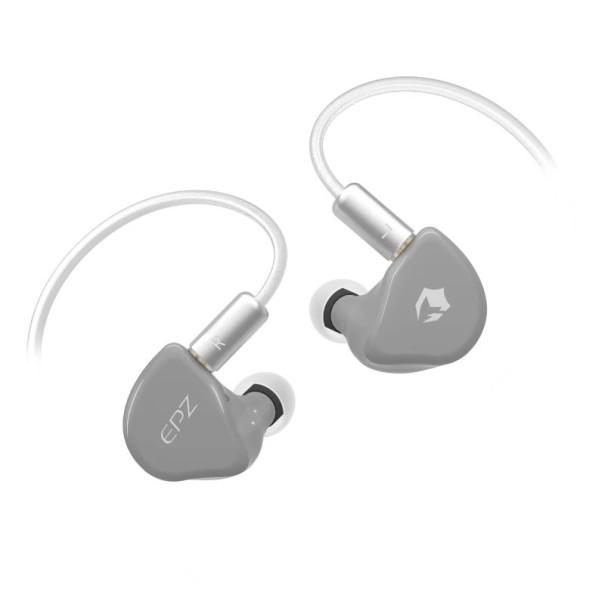 Drátová sluchátka do uší s 10 mm měničem a odnímatelným kabelem 1,8 m konektory 3,5 mm a USB-C pro hraní her a poslech hudby šedá