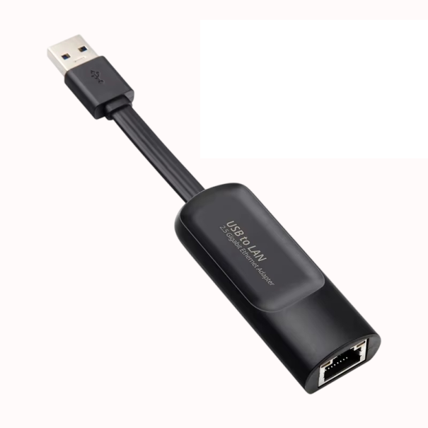 Drätový Ethernet-Adapter RJ45 mit USB 3.0 Schnittstelle 2500Mbps externer Netzwerkadapter schwarz für Notebook PC MacBook
