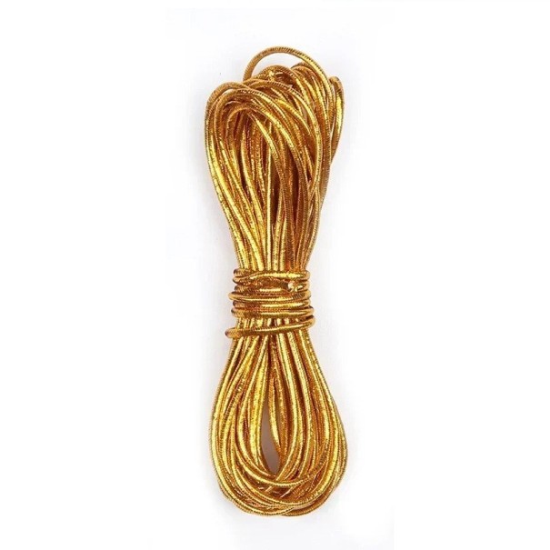 Dreadlocky Zlaté copánky 5m x 1mm Třpytivá elastická šňůrka Vlasové doplňky Africké pletené účesy Styling Dekorativní vlasová ozdoba 1